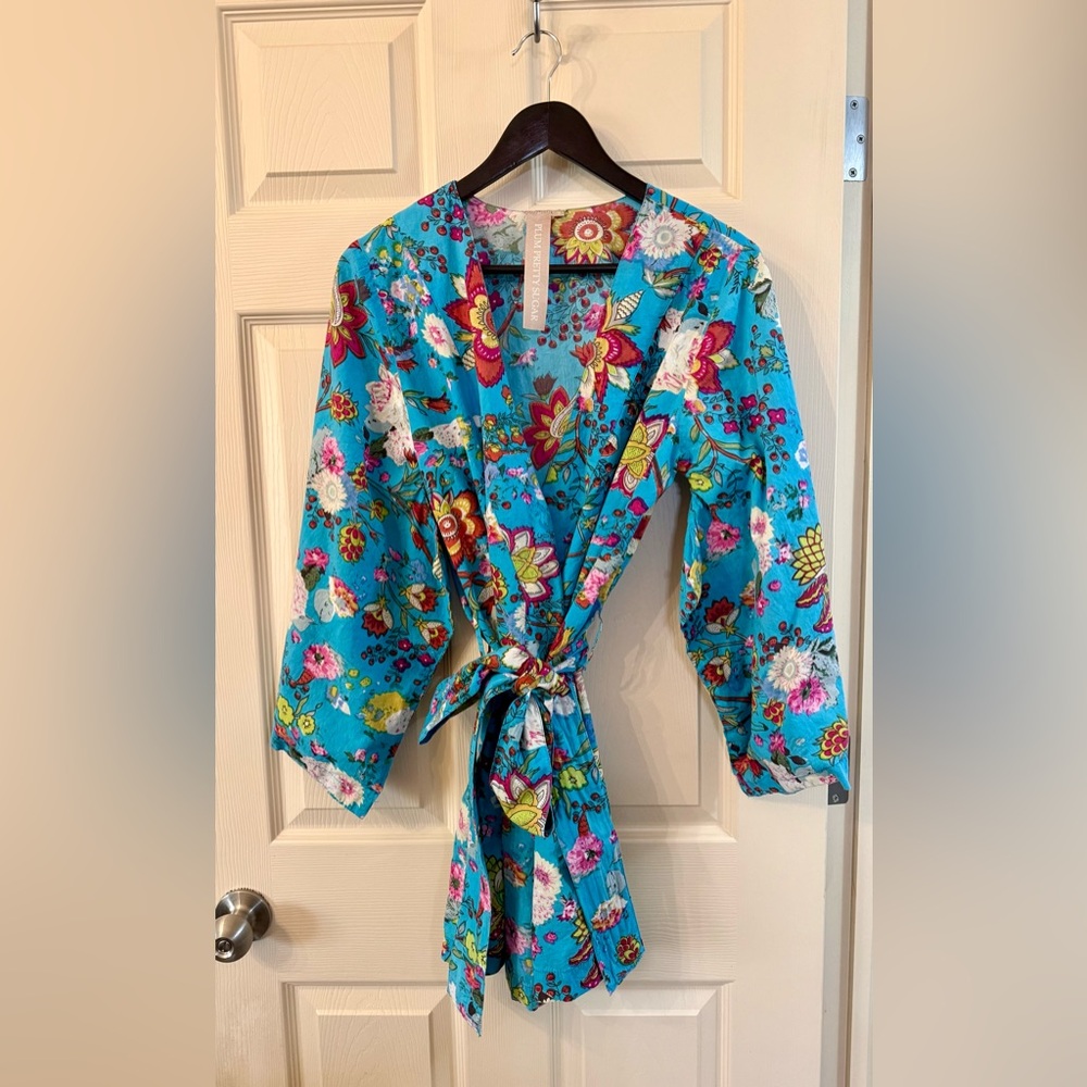 🩵💗Turquoise & Pink Plum Pretty Sugar Robe Size Small 💗🩵